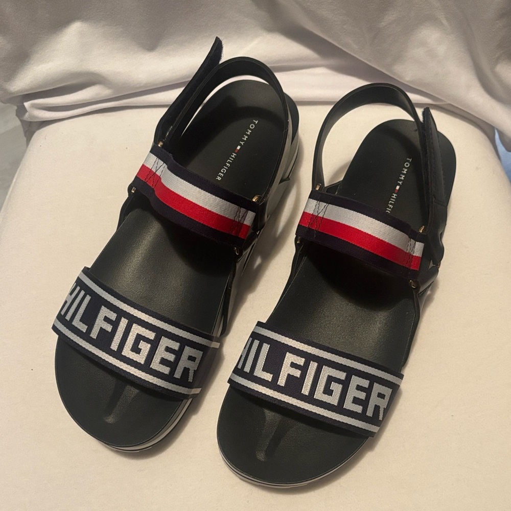 Tommy Hilfiger Women Sandals - Blue with Red and White Accents